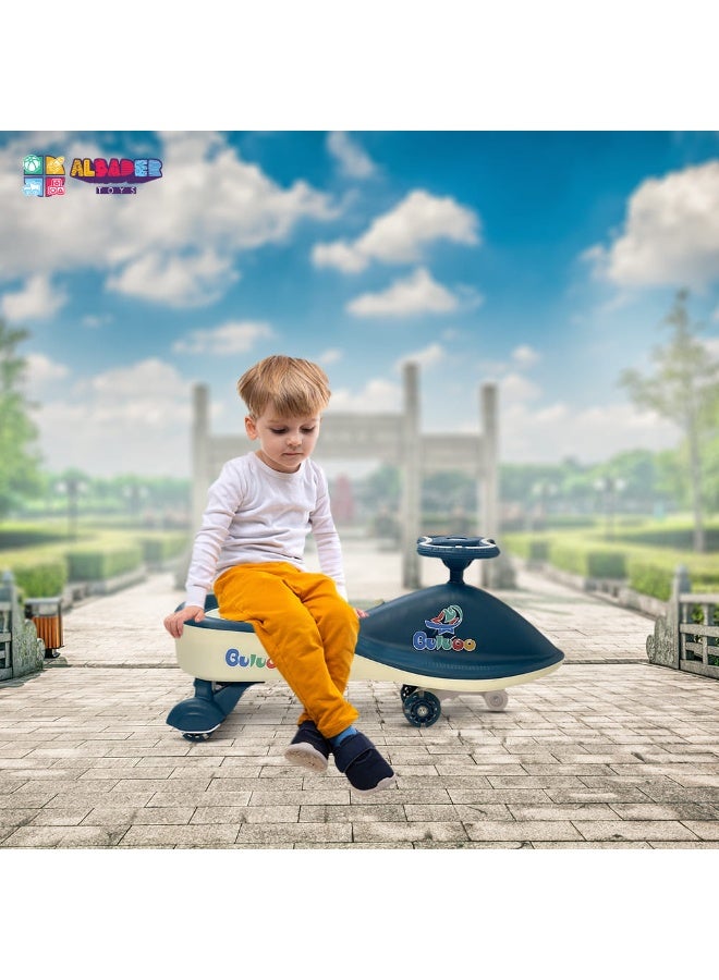 البدر سيارات ماجيك سوينغ للاطفال من البدر، سيارة ركوب تويستر ماجيك للاطفال مع عجلات LED، سيارة دفع للاطفال مع مقعد مضيء، سيارة ركوب سحرية تويستر اقوى وانعم للاطفال مع موسيقى، ازرق غامق، من البدر - Image 5